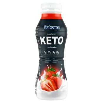 Bakoma Keto Jogurt pitny truskawka 300 g Zakupy online z dostawą do