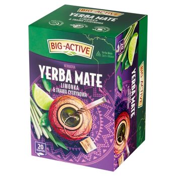 Big Active Herbatka Yerba Mate Limonka Trawa Cytrynowa 30 G 20 X 1 5