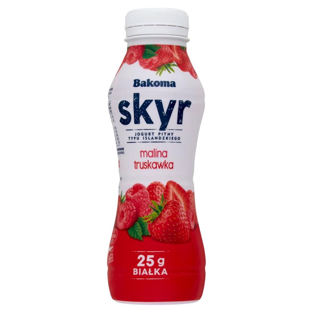 Bakoma Jogurt Pitny Typu Islandzkiego Skyr Malina Truskawka 300 G