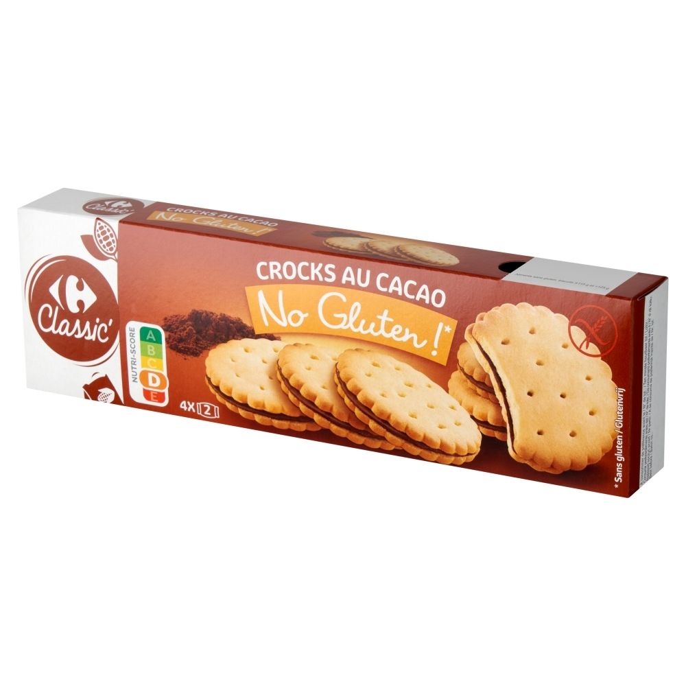 Carrefour Classic Ciasteczka Z Nadzieniem Kakaowym Bezglutenowe 120 G