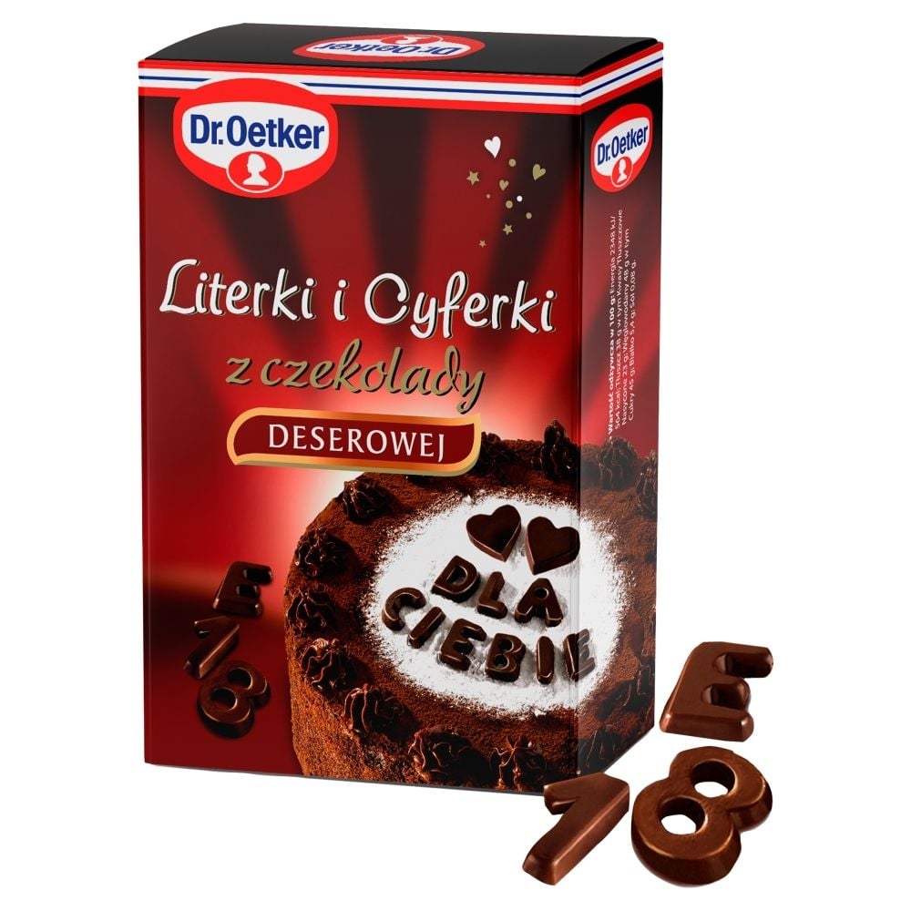 Dr Oetker Literki I Cyferki Z Czekolady Deserowej G Sztuki