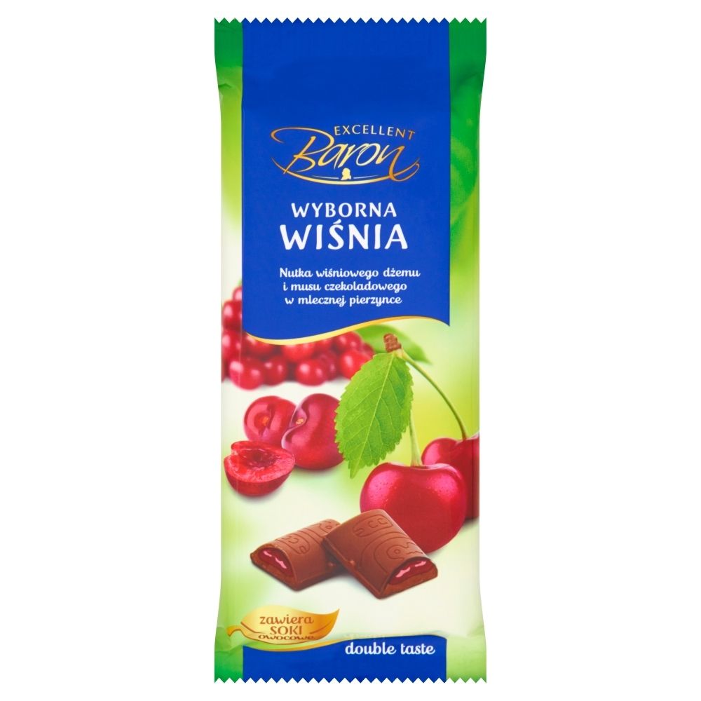 Excellent Baron Wyborna wiśnia Czekolada mleczna z nadzieniem 100 g