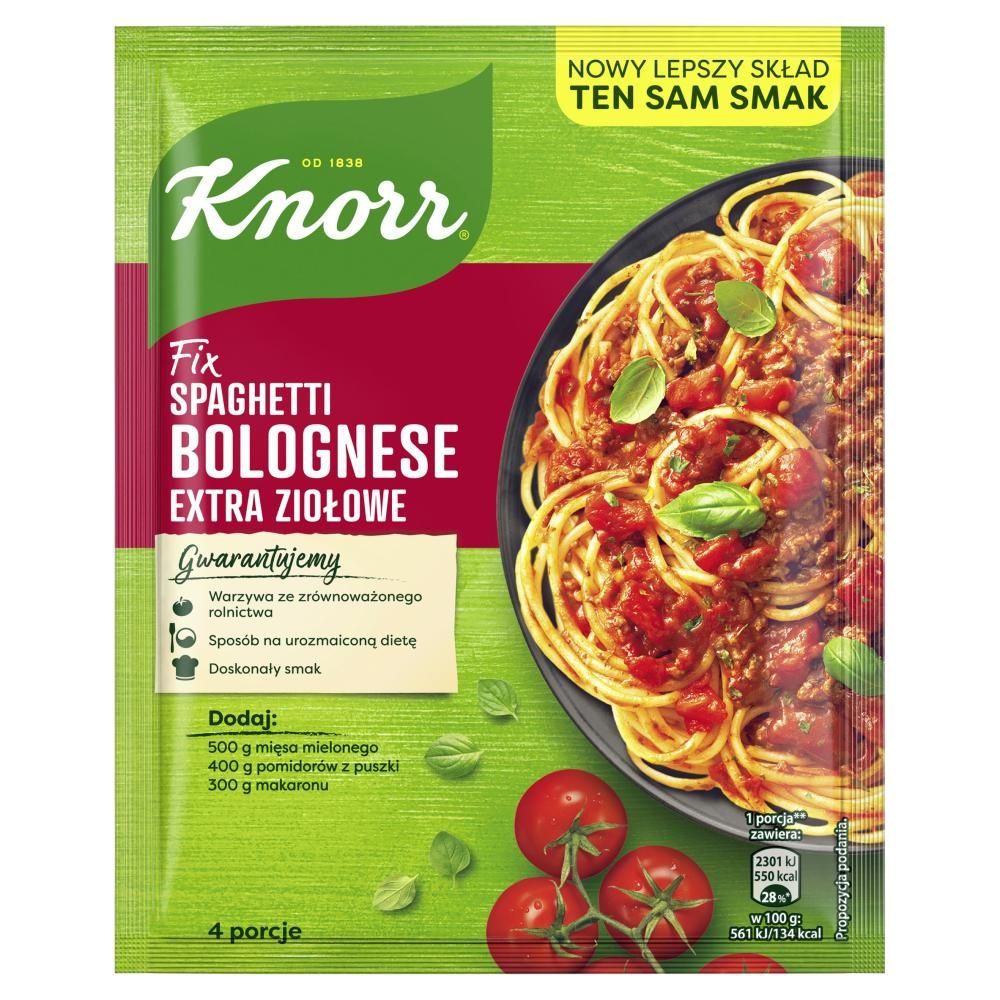 Knorr Fix spaghetti bolognese extra ziołowe 42 g Zakupy online z