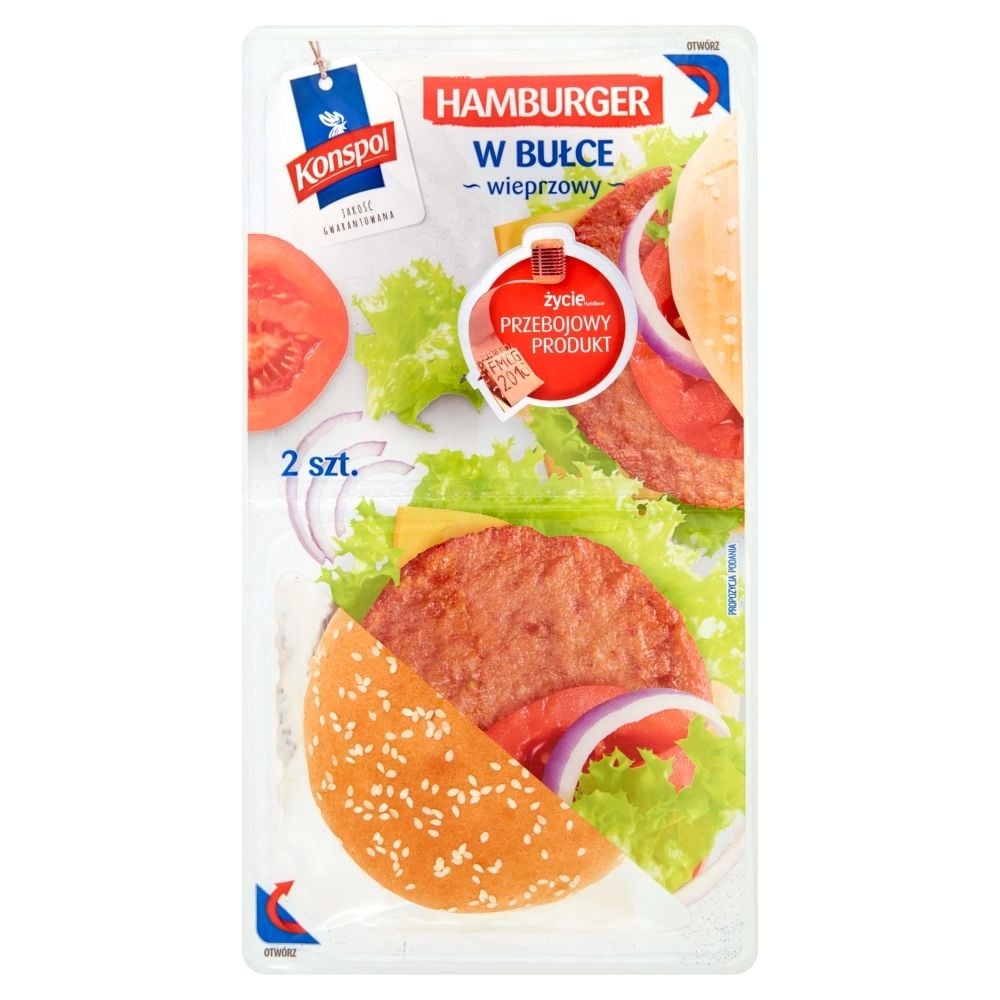 Konspol Hamburger w bułce wieprzowy 280 g 2 sztuki Zakupy online z