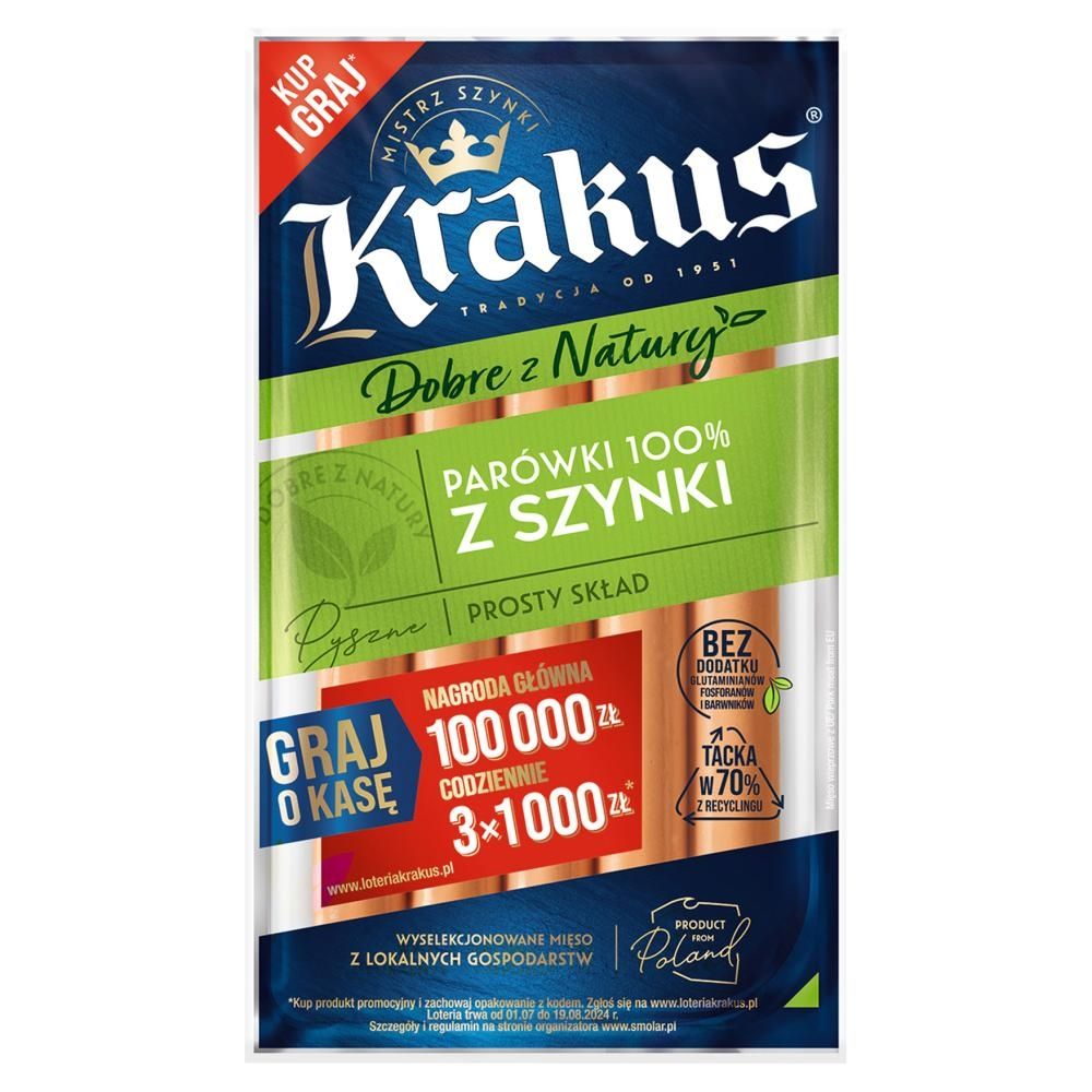 Krakus Parówki 100 z szynki 185 g Zakupy online z dostawą do domu