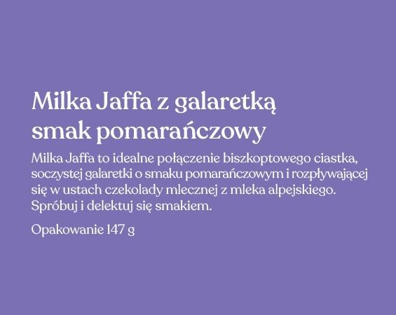 Milka Choco Jaffa Biszkopty Z Galaretk O Smaku Pomara Czowym Oblewane