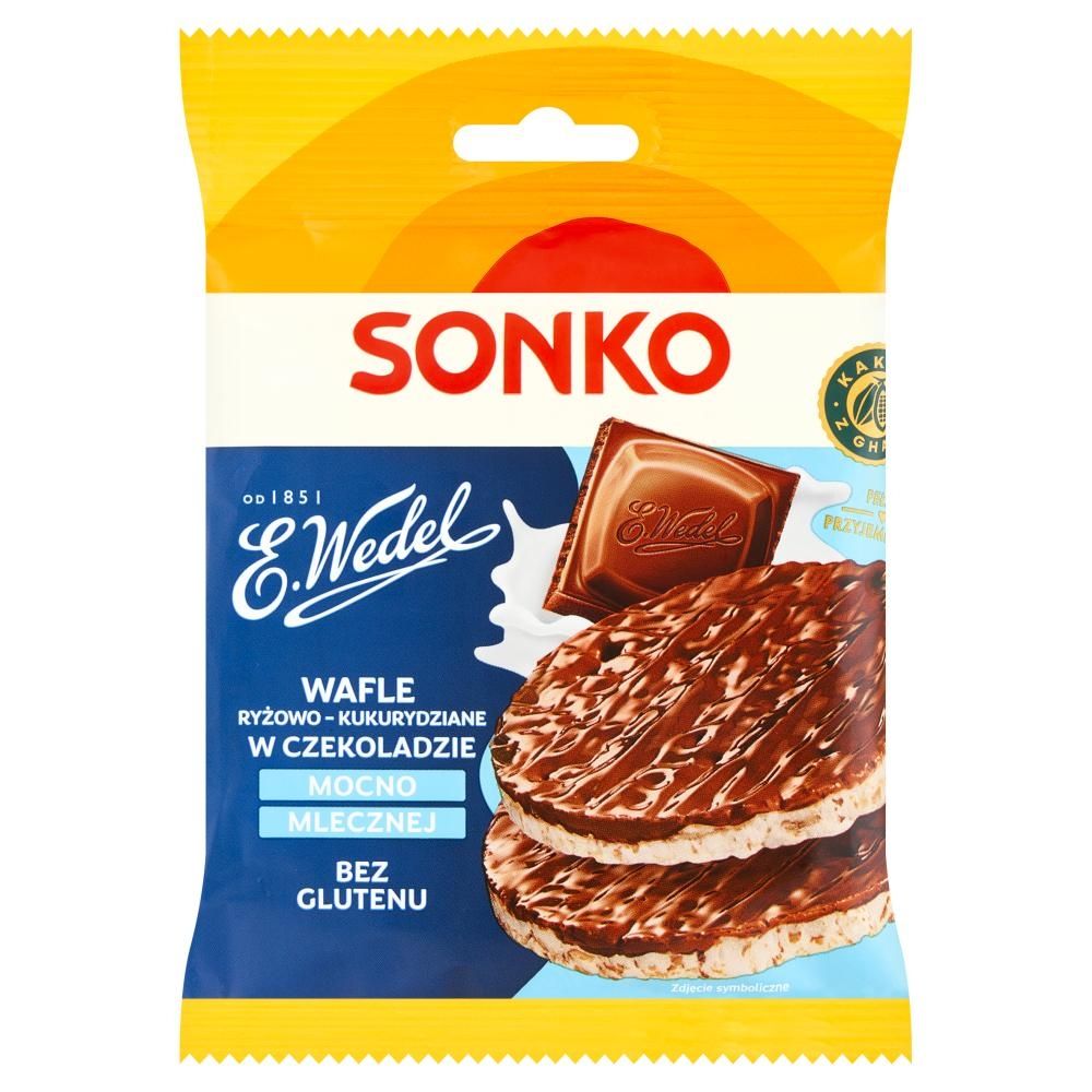 Sonko Wafle ryżowo kukurydziane w czekoladzie mocno mlecznej 30 g