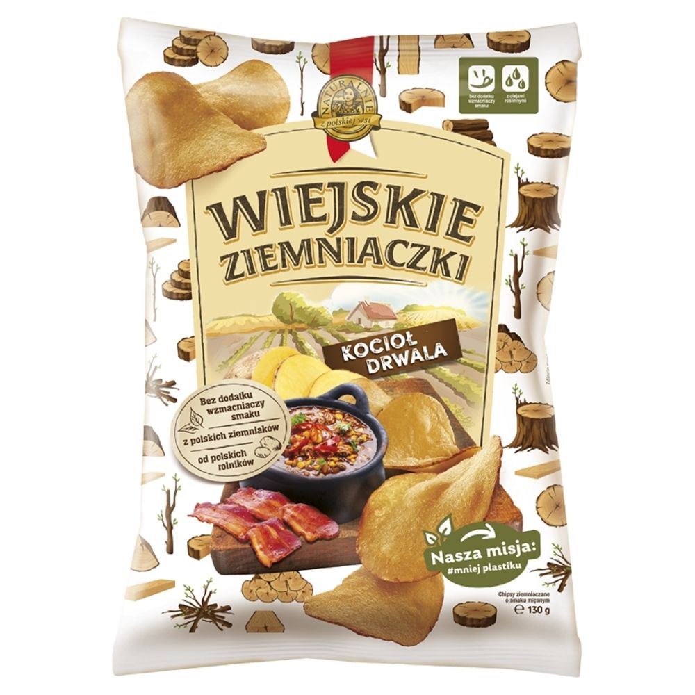 Wiejskie Ziemniaczki Chipsy ziemniaczane kocioł drwala 130 g Zakupy