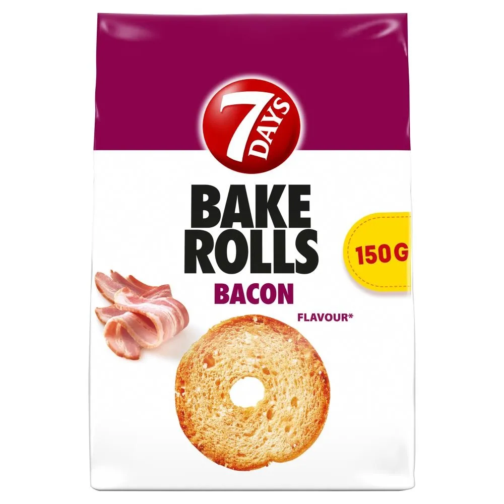 7 Days Bake Rolls Chrupki chlebowe o smaku bekonu 150 g