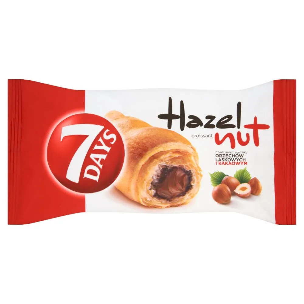 7 Days Hazelnut Croissant z nadzieniem o smaku orzechów laskowych i kakaowym 80 g