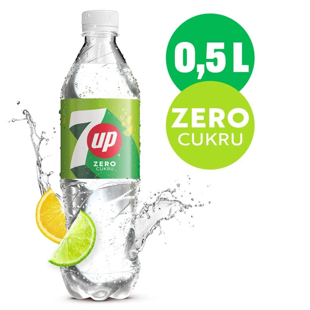 7UP Zero cukru Napój gazowany o smaku cytrynowo-limonkowym 0,5 l