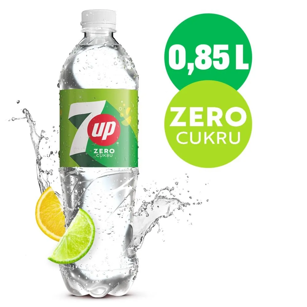 7UP Zero cukru Napój gazowany o smaku cytrynowo-limonkowym 0,85 l