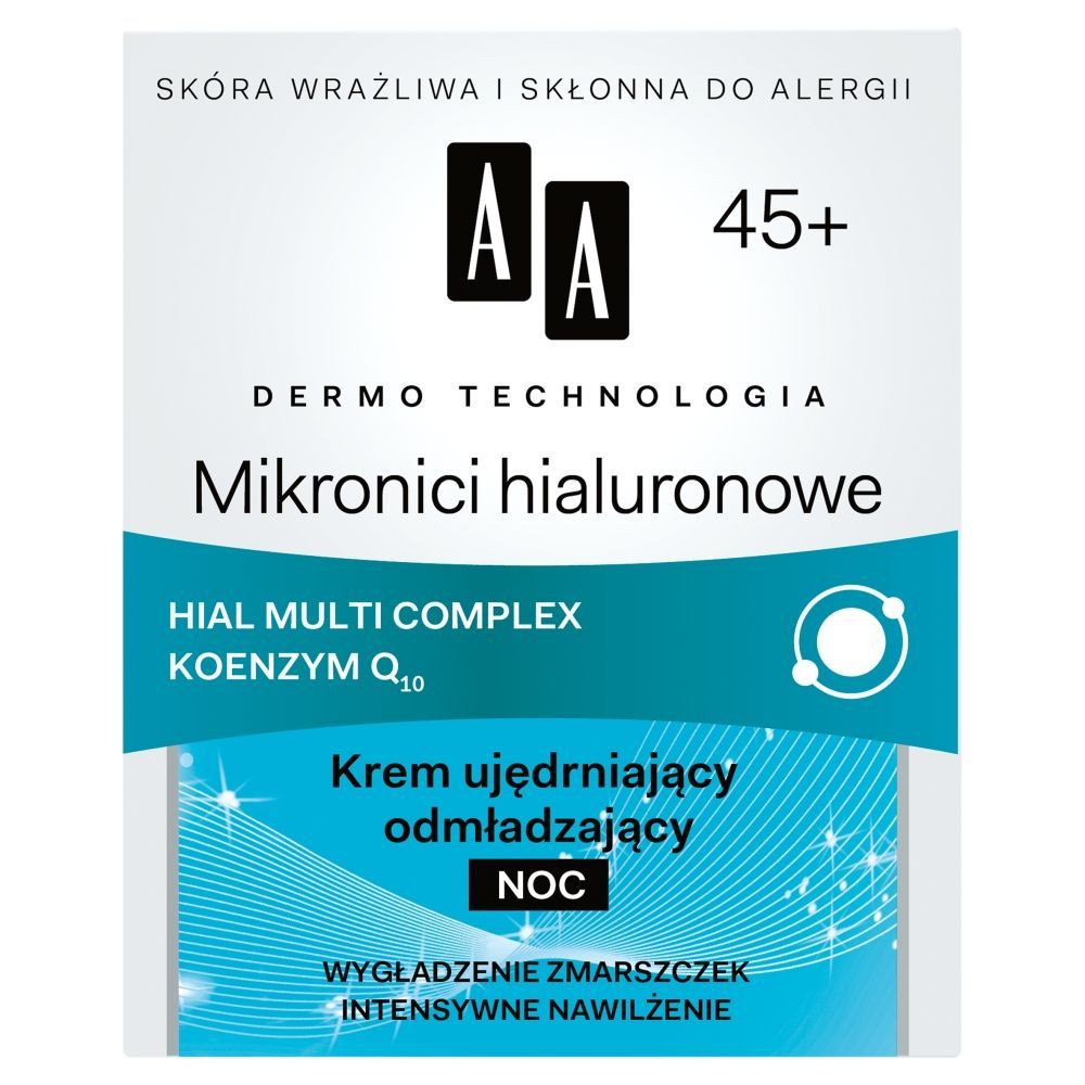 AA Dermo Technologia 45+ Mikronici hialuronowe Krem ujędrniający odmładzający na noc 50 ml