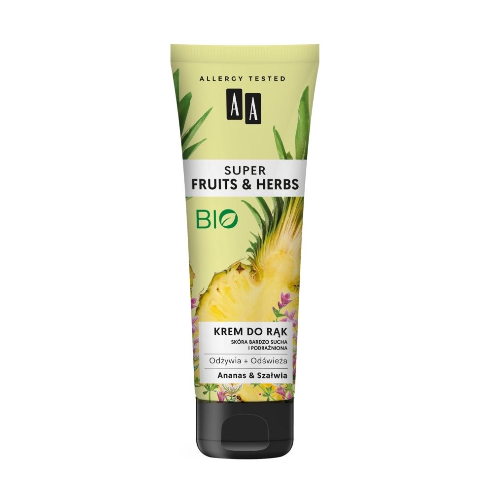 AA Super Fruits&Herbs krem do rąk ananas&szałwia 100 ml