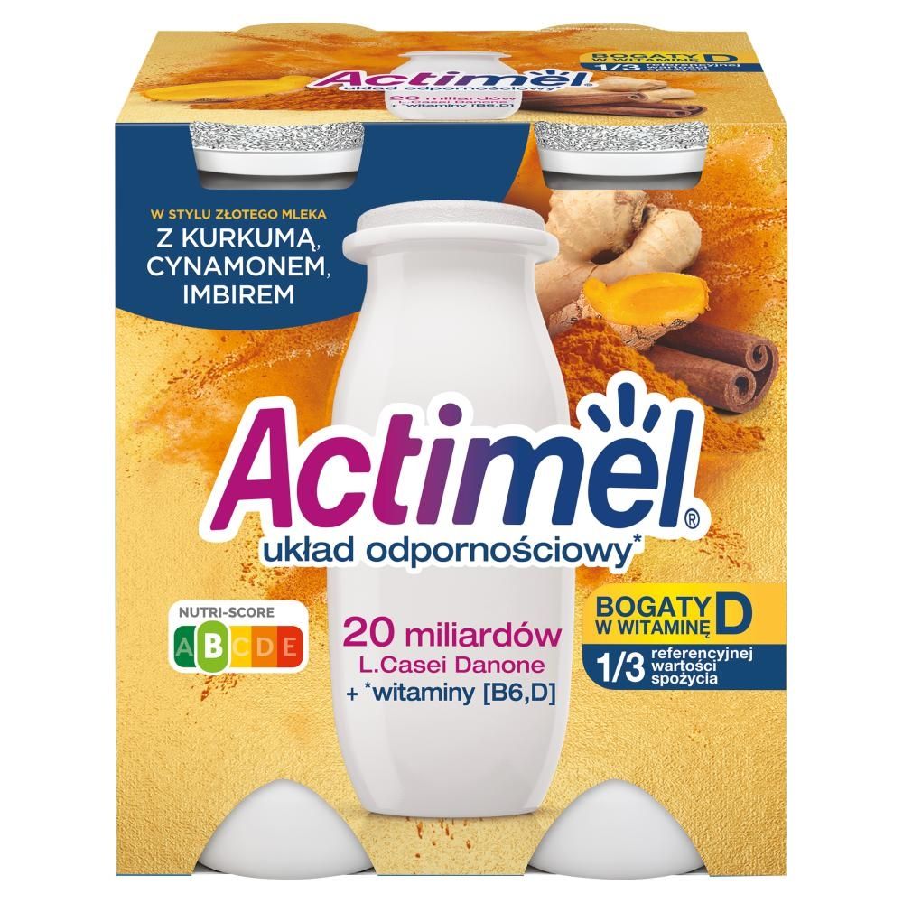 Actimel Mleko fermentowane o smaku imbir-kurkuma-cynamon 400 g (4 x 100 g)