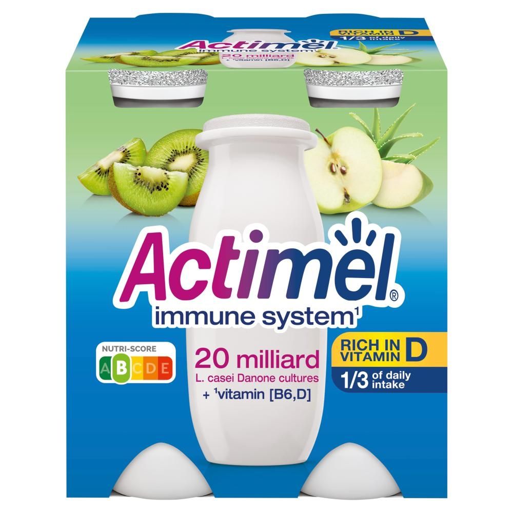 Actimel Mleko fermentowane o smaku kiwi-jabłko-aloes 400 g (4 x 100 g)