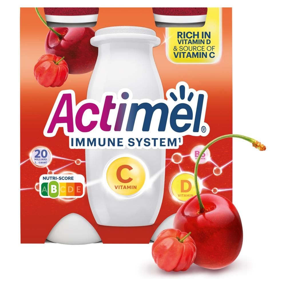 Actimel Napój jogurtowy o smaku czereśnia-acerola 400 g (4 x 100 g)