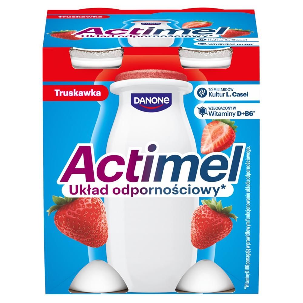 Actimel Napój jogurtowy o smaku truskawkowym 400 g (4 x 100 g)