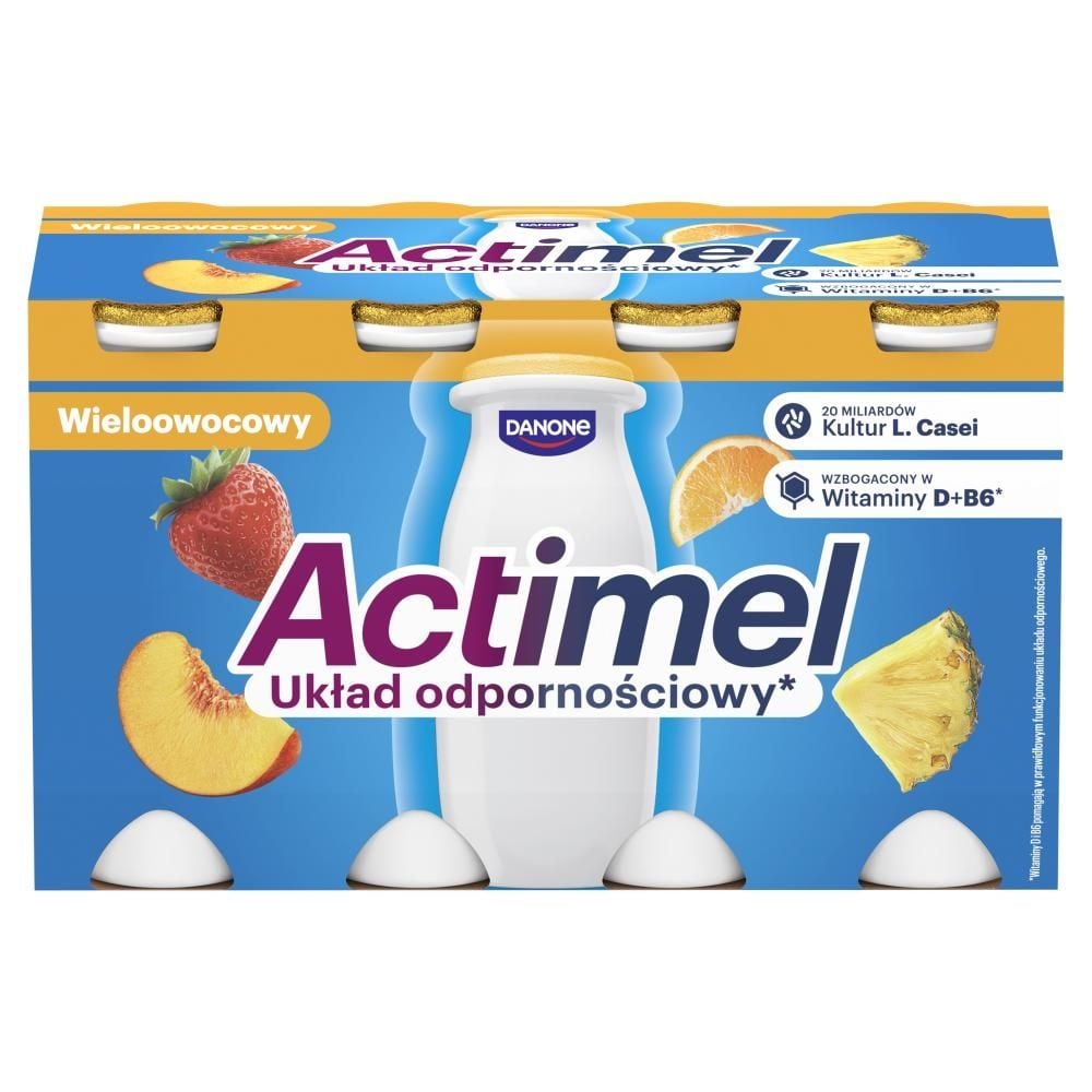 Actimel Napój jogurtowy o smaku wieloowocowym 800 g (8 x 100 g)