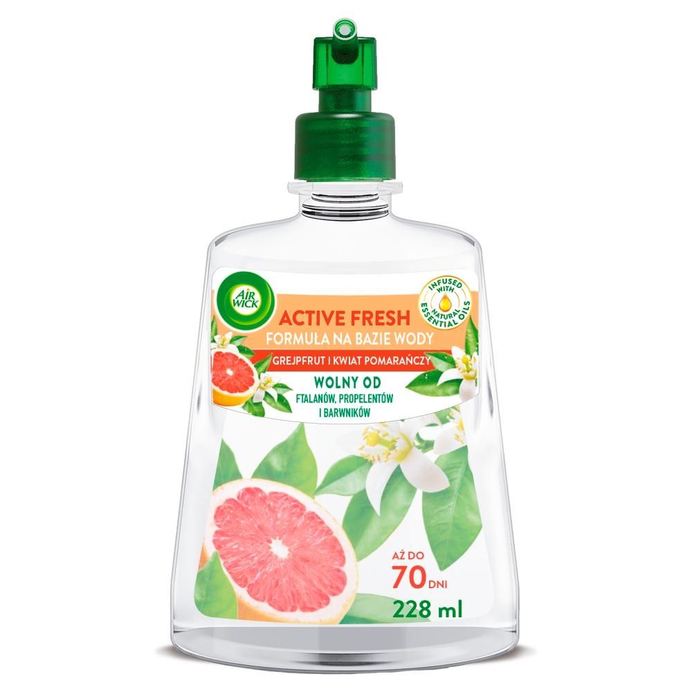 Air Wick Active Fresh Automatyczny odświeżacz powietrza wkład grejpfrut i kwiat pomarańczy 228 ml