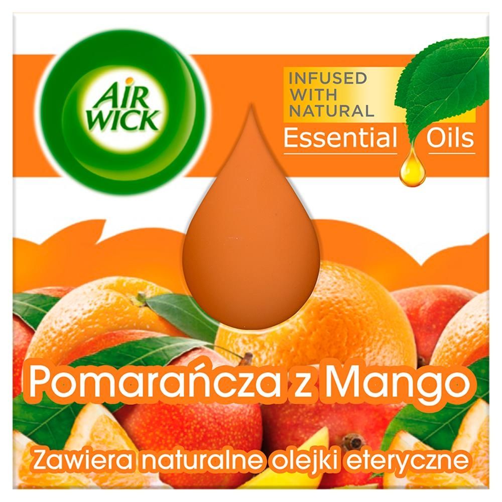 Air Wick Essential Oils Świeczka o zapachu pomarańcza z mango 105 g