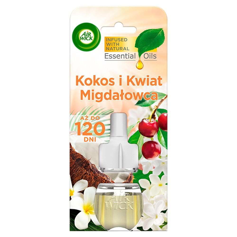 Air Wick Essential Oils Wkład do elektrycznego odświeżacza kokos i kwiat migdałowca 19 ml