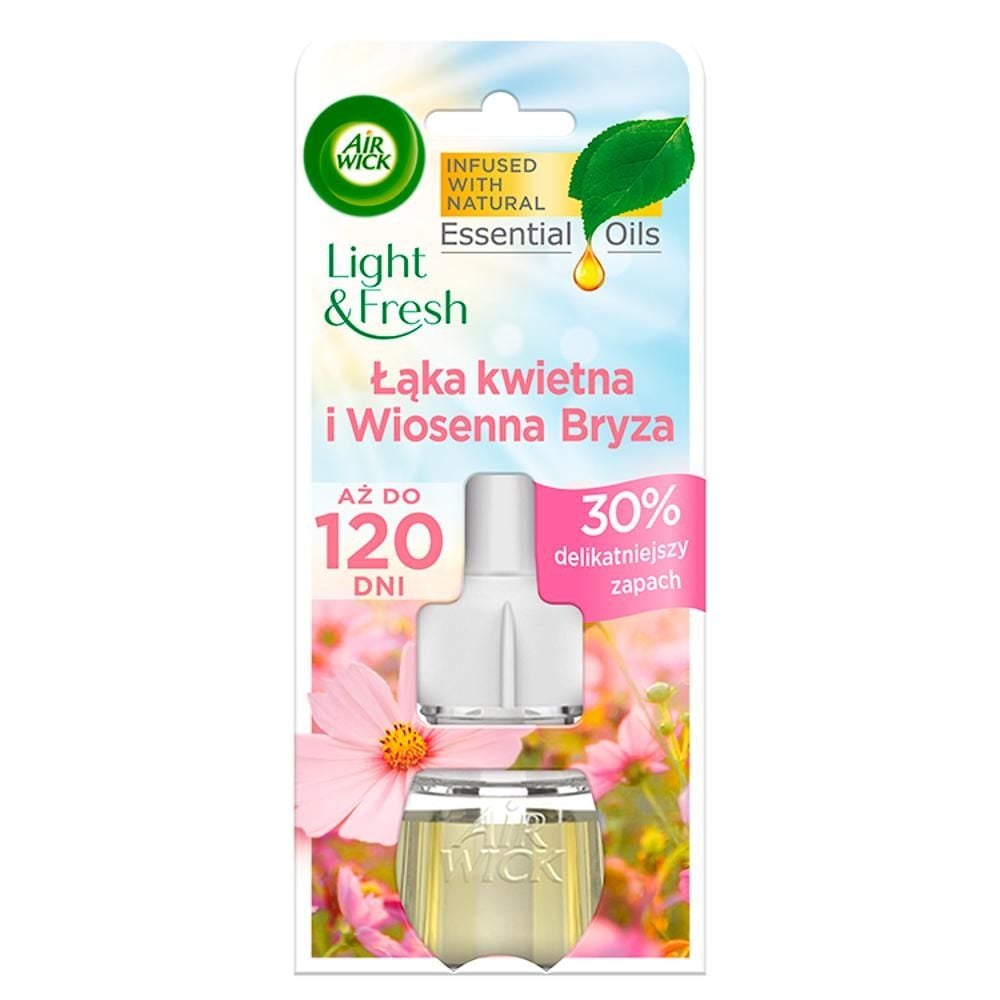 Air Wick Essential Oils Wkład do elektrycznego odświeżacza łąka kwietna i wiosenna bryza 19 ml