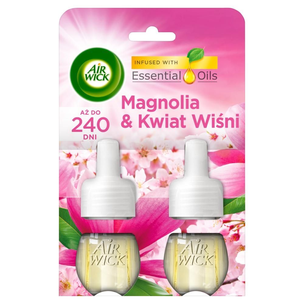 Air Wick Essential Oils Wkład do elektrycznego odświeżacza magnolia & kwiat wiśni 2 x 19 ml