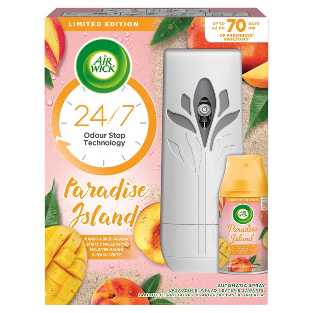 Air Wick Paradise Island Automatyczny odświeżacz powietrza i wkład mango & brzoskwinia 250 ml