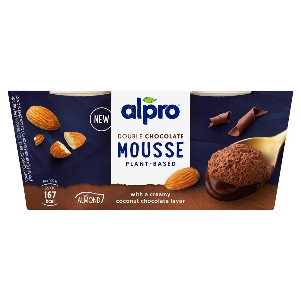 Alpro Mus czekoladowo-migdałowy z kremem kokosowo-czekoladowym 140 g (2 x 70 g)