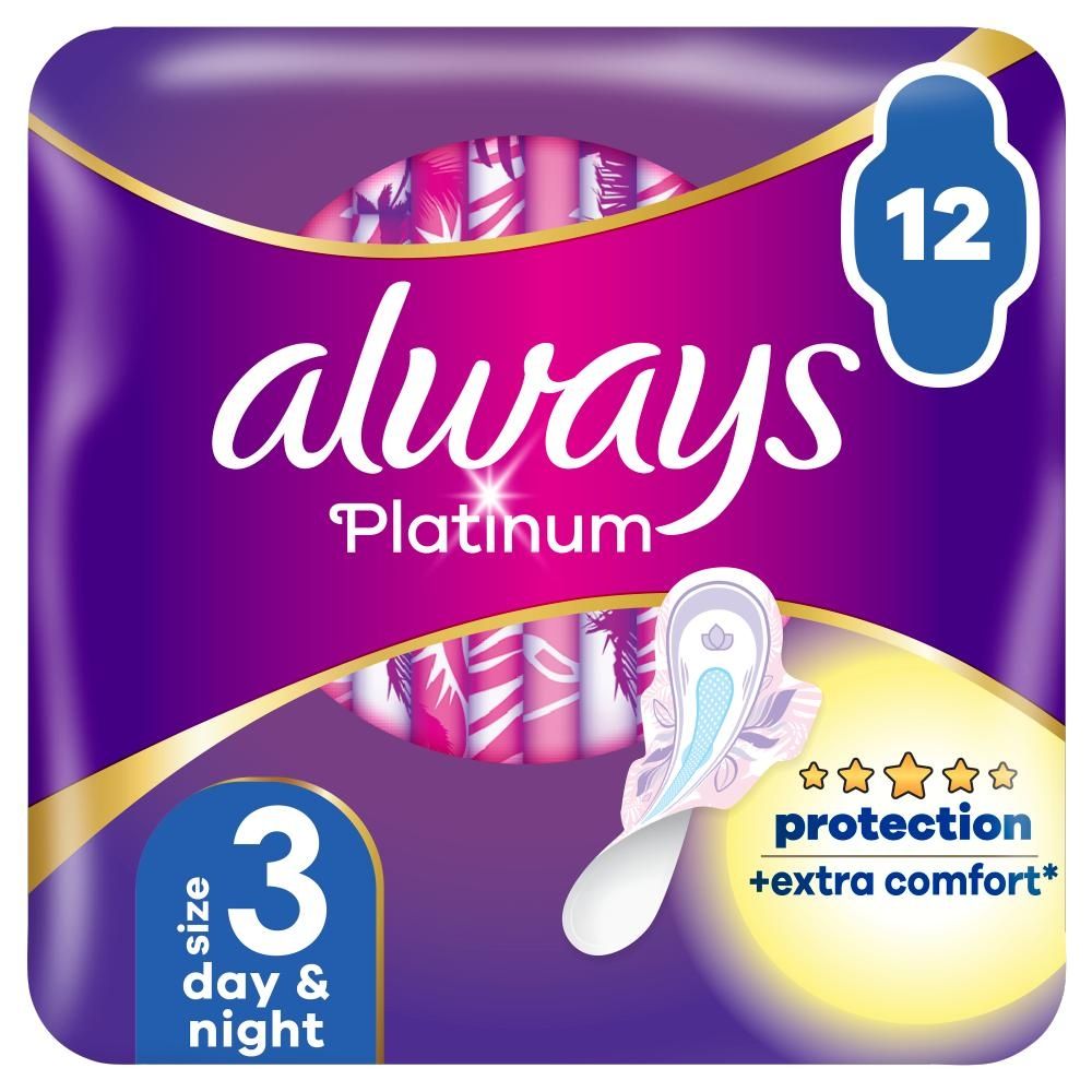 Always Platinum Podpaski ze skrzydełkami Day & Night, 12 sztuk