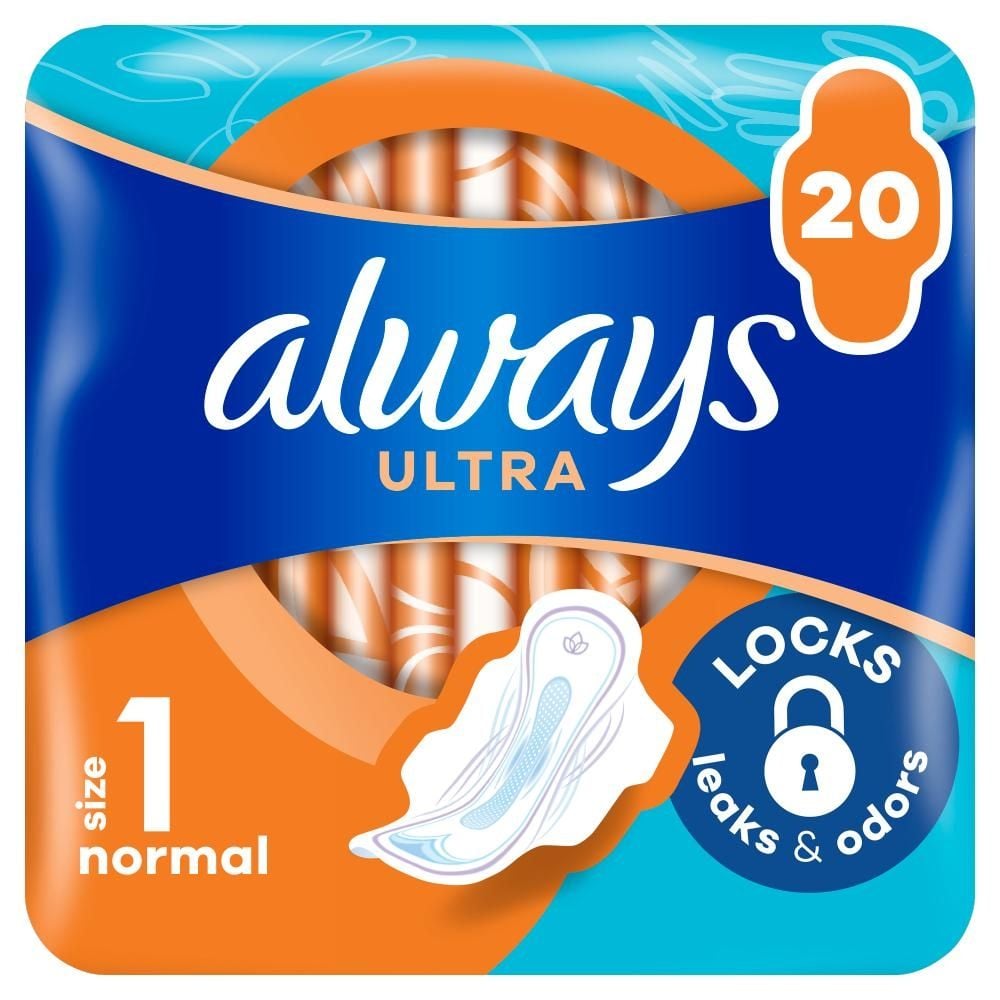 Always Ultra Normal (R1) Ze Skrzydełkami Podpaski 20 Sztuk