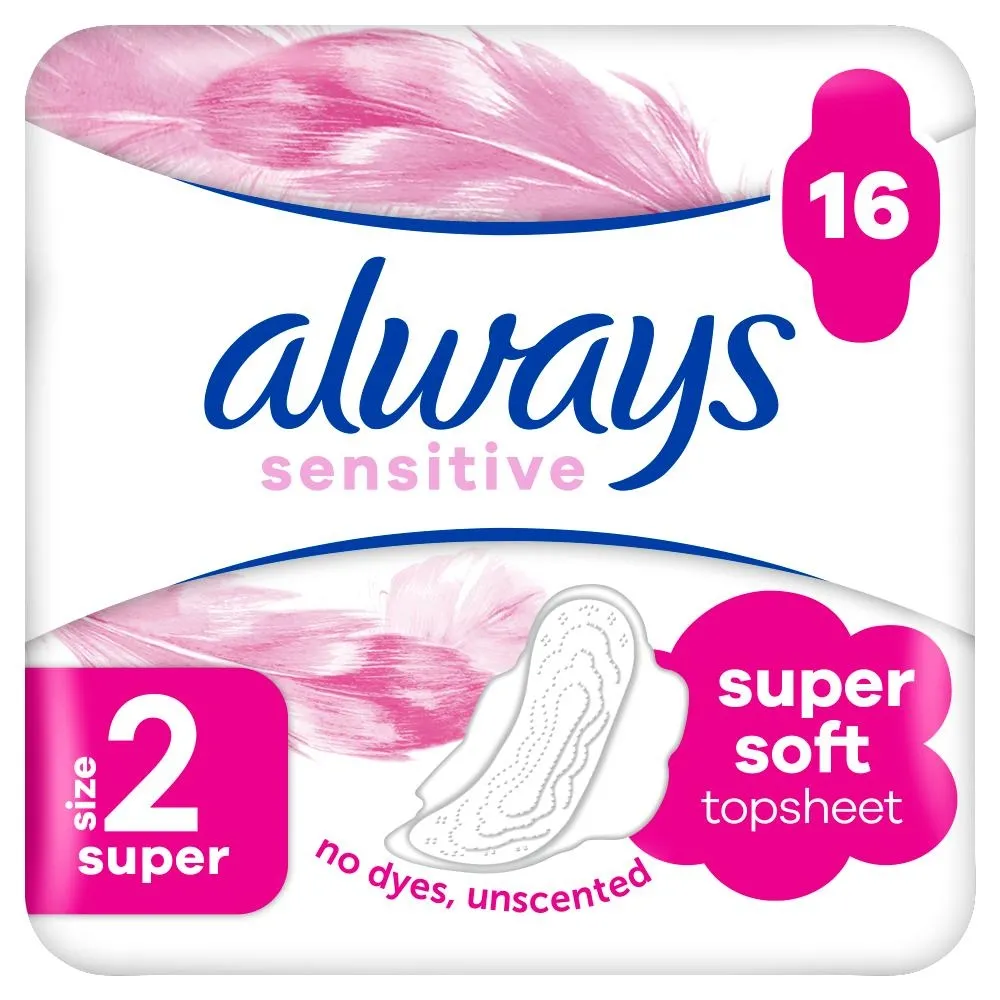 Always Ultra Sensitive Super Plus (rozmiar 2) Podpaski ze skrzydełkami, 16