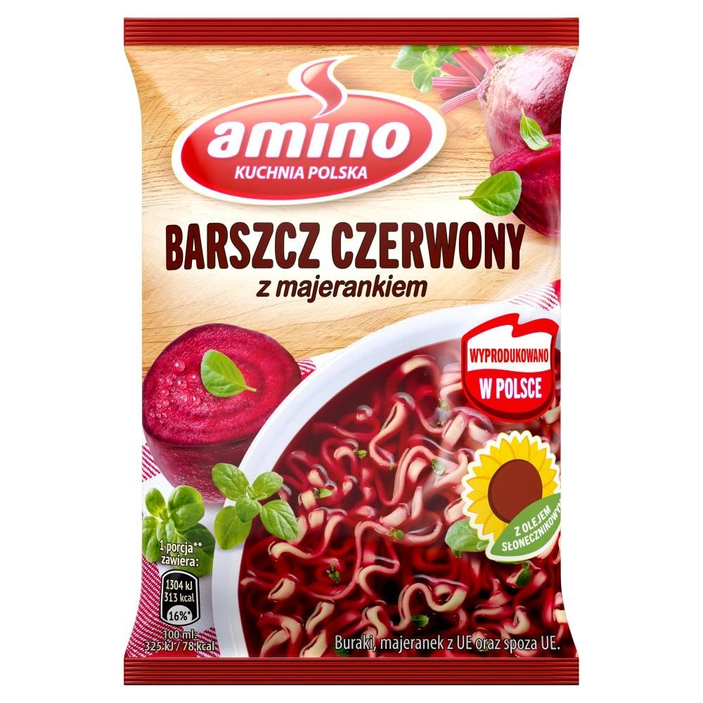 Amino Zupa błyskawiczna barszcz czerwony z majerankiem 66 g