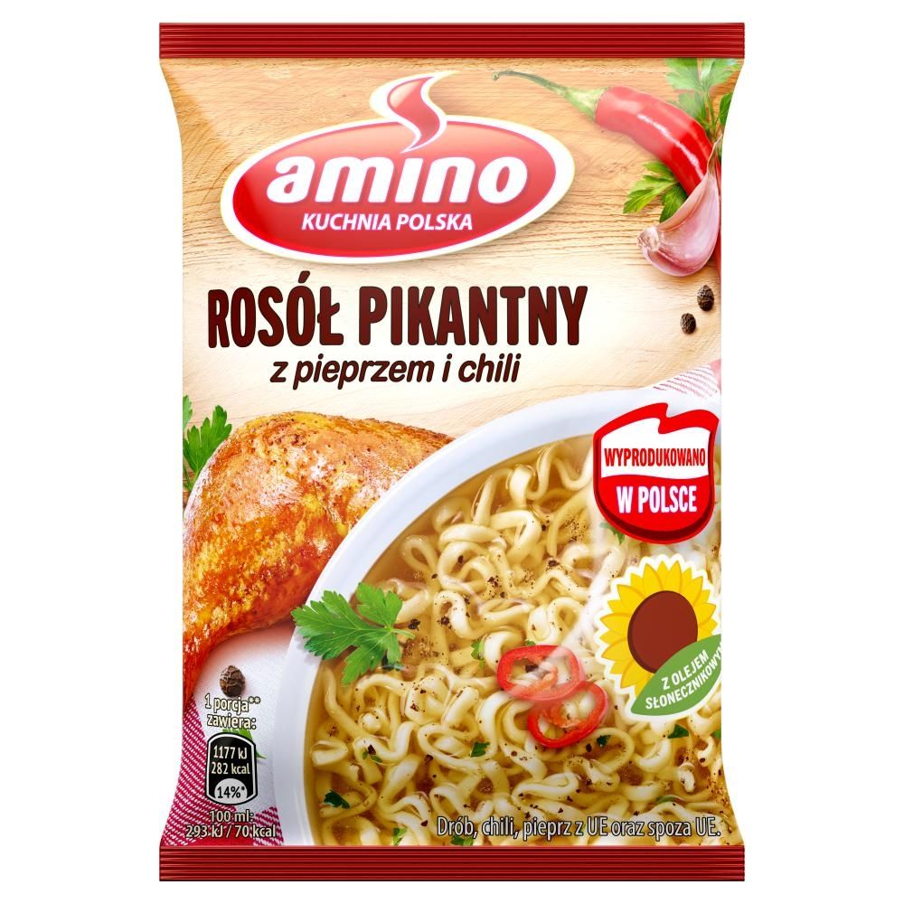 Amino Zupa błyskawiczna rosół pikantny z pieprzem i chili 58 g