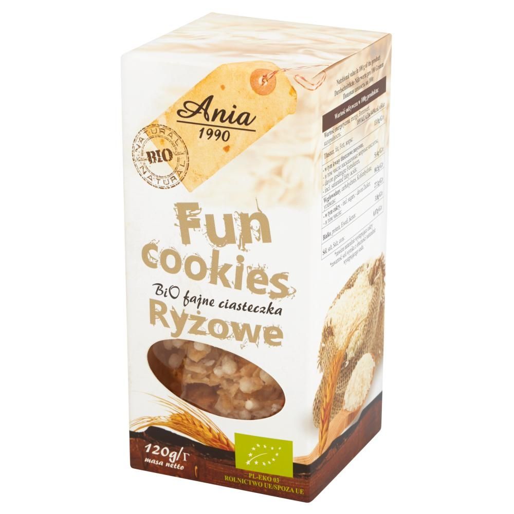 Ania Fun Cookies Bio fajne ciasteczka ryżowe 120 g