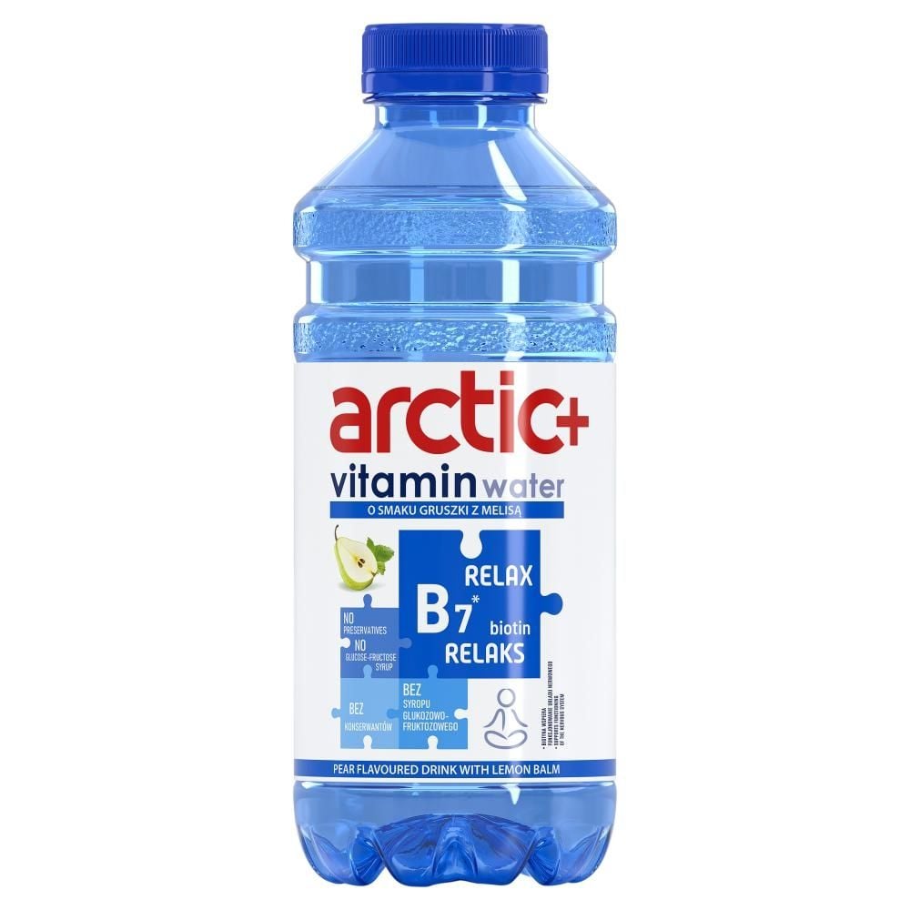 Arctic+ Vitamin Water Napój niegazowany o smaku gruszki z melisą 600 ml