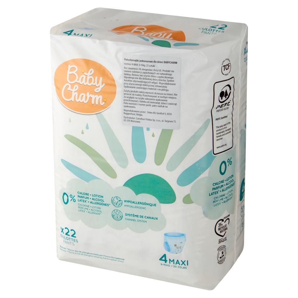 Baby Charm Pieluchomajtki jednorazowe dla dzieci rozmiar 4 Maxi 9-15 kg 22 sztuki