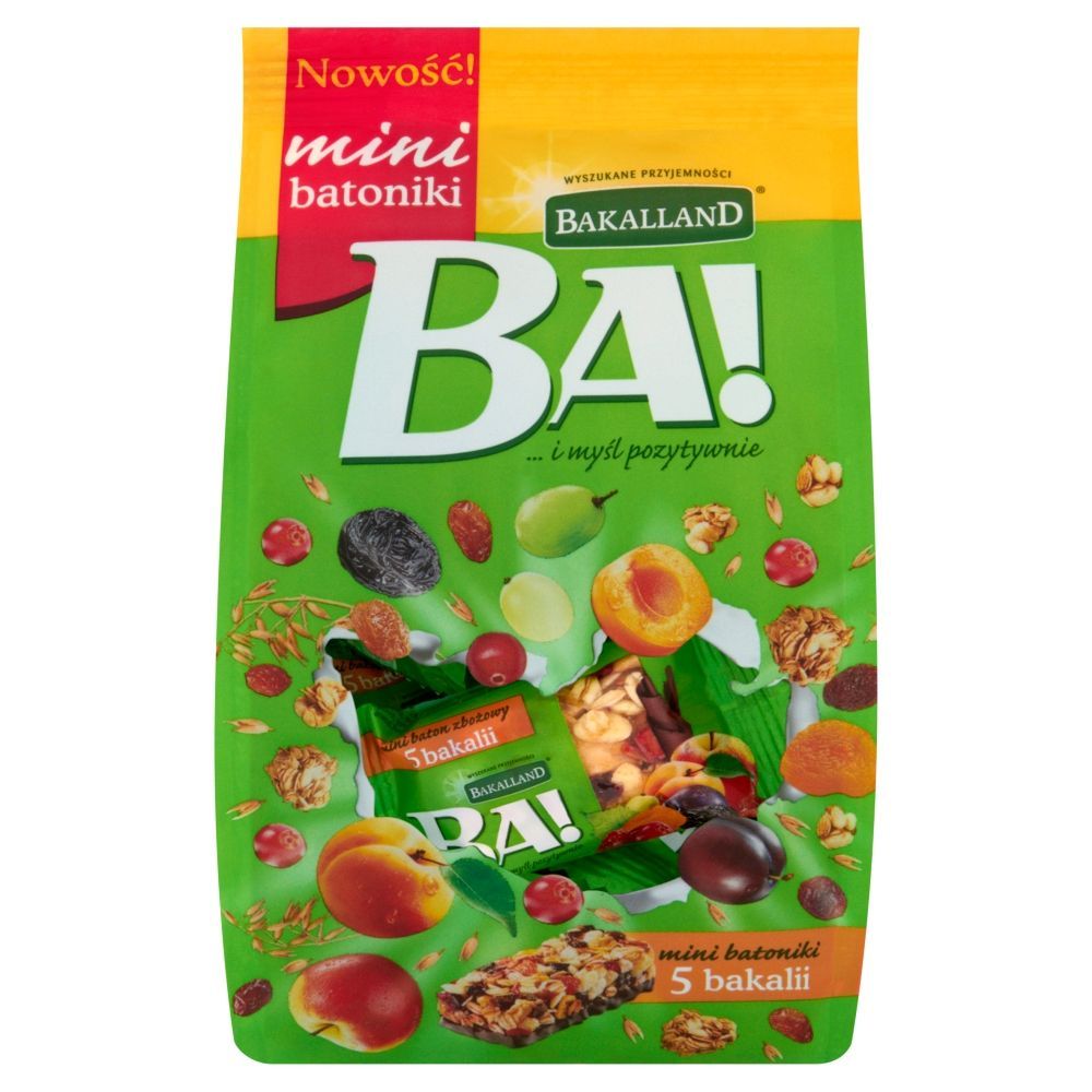 Bakalland Ba! Mini batoniki zbożowe 5 bakalii 150 g (10 sztuk)