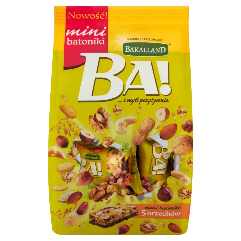 Bakalland Ba! Mini batoniki zbożowe 5 orzechów 150 g (10 sztuk)