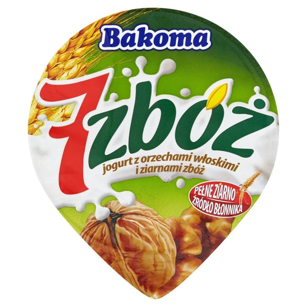 Bakoma 7 zbóż Jogurt z orzechami włoskimi i ziarnami zbóż 150 g