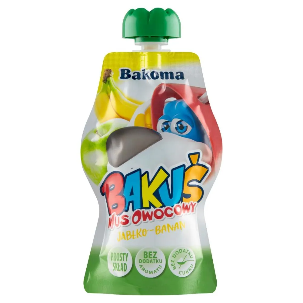 Bakoma Bakuś Mus owocowy jabłko-banan 90 g