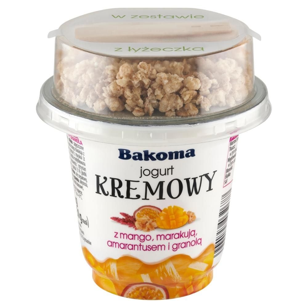 Bakoma Jogurt kremowy z mango marakują amarantusem i granolą 230 g