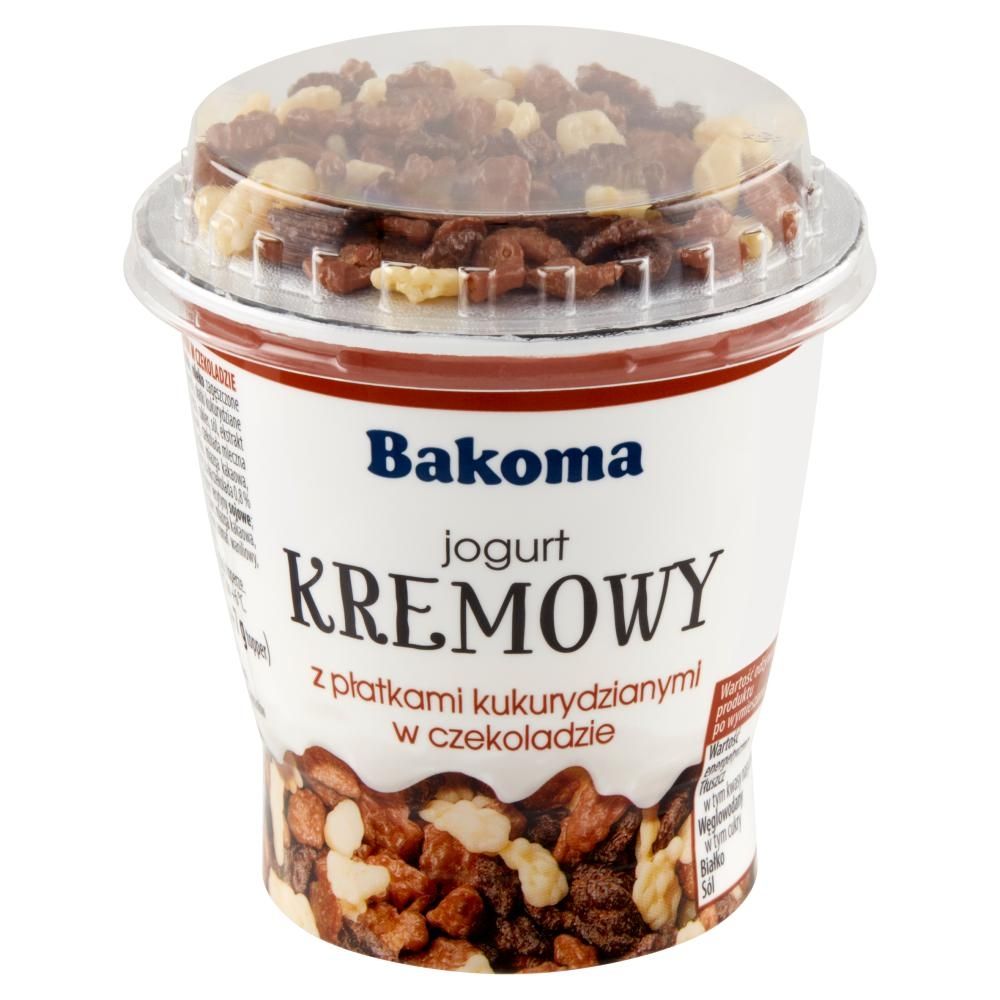 Bakoma Jogurt kremowy z płatkami kukurydzianymi w czekoladzie 127 g