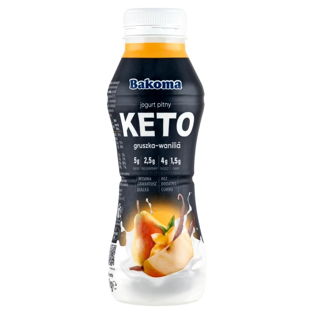 Bakoma Keto Jogurt pitny gruszka-wanilia 300 g