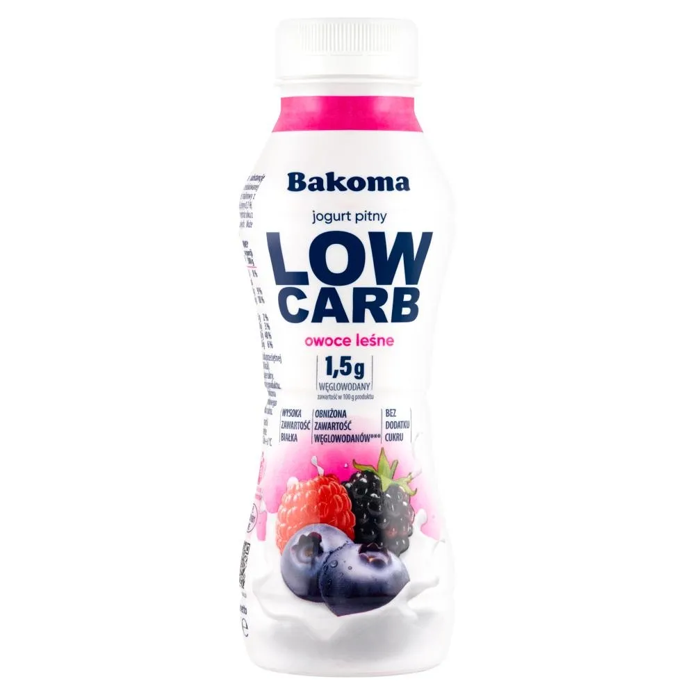 Bakoma Low Carb Jogurt pitny owoce leśne 300 g