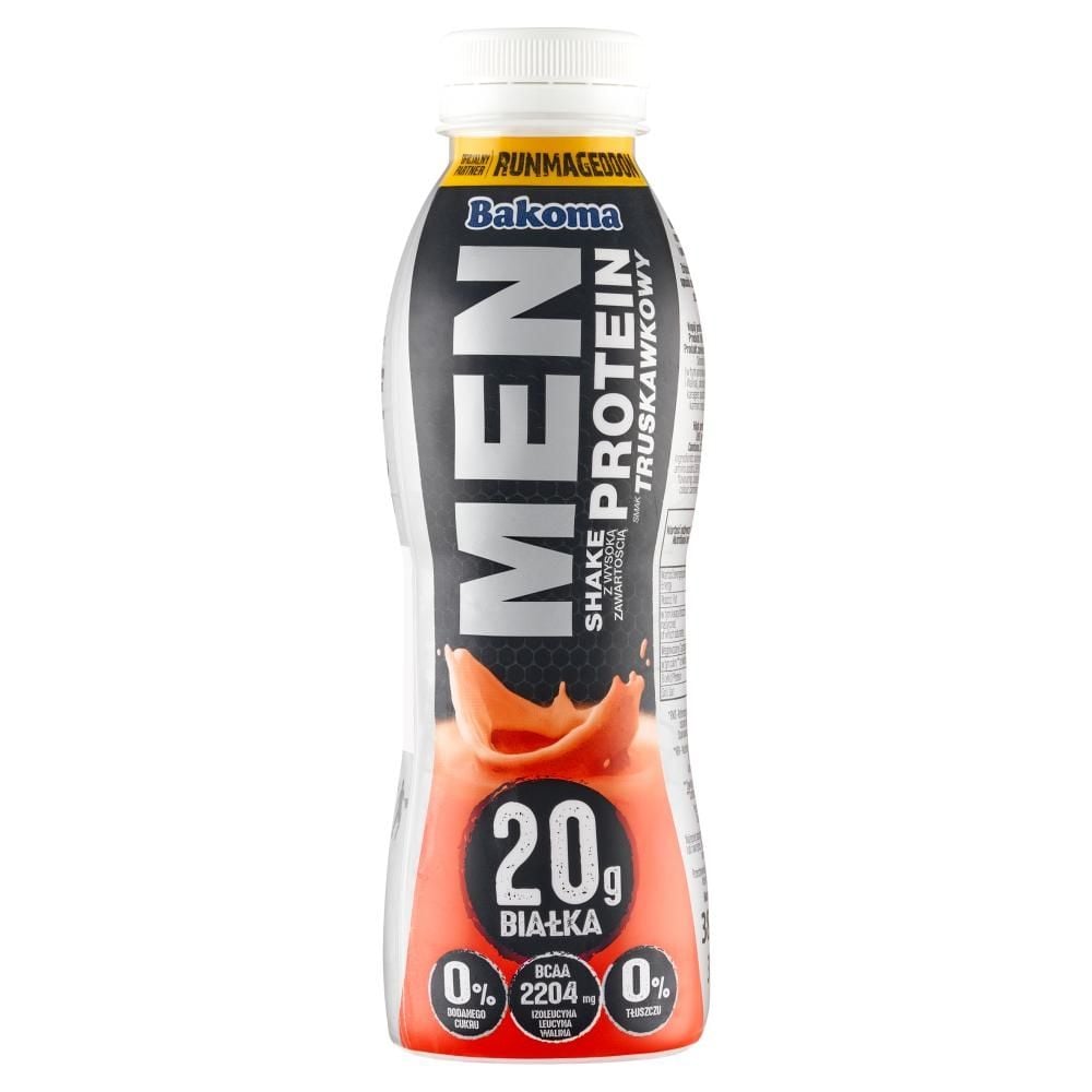 Bakoma Men Shake z wysoką zawartością protein smak truskawkowy 380 g