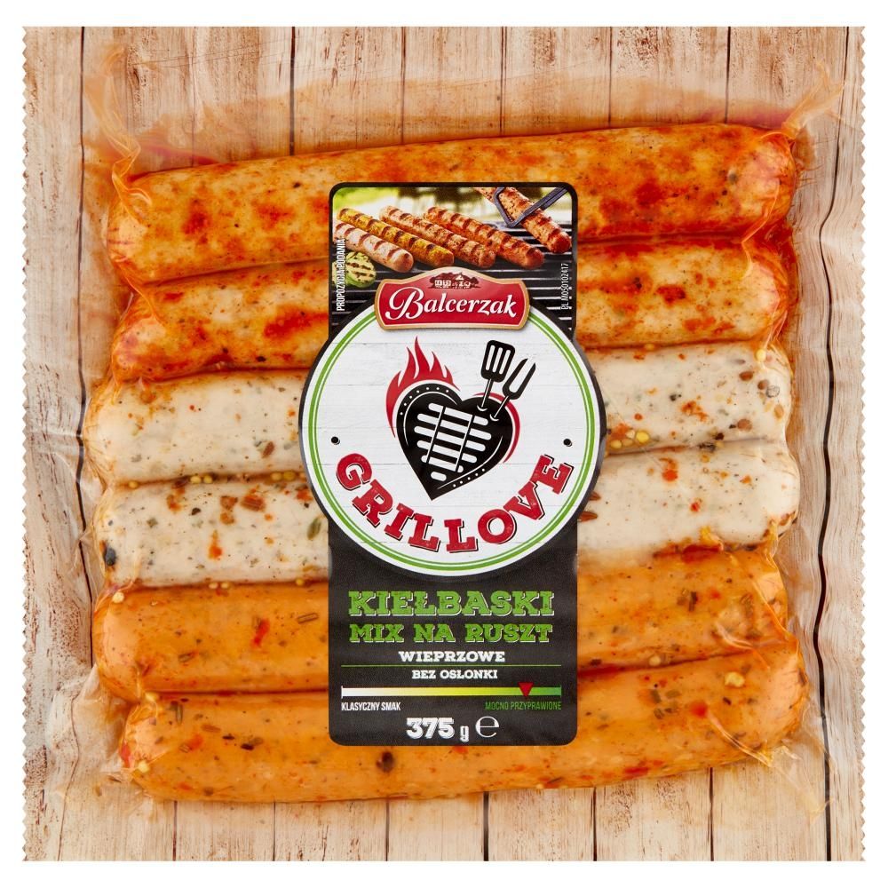 Balcerzak Grillove Kiełbaski mix na ruszt wieprzowe 375 g