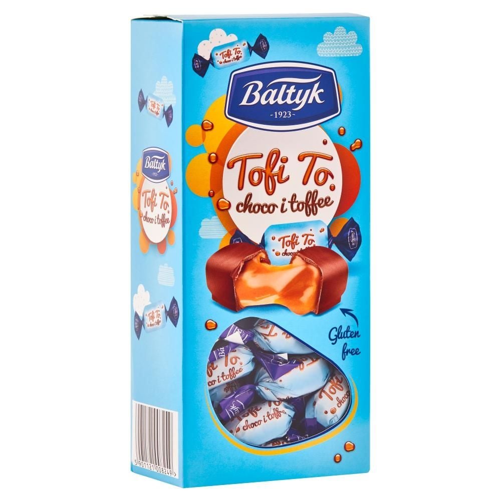 Bałtyk Tofi To Choco i Tofee Pomadki mleczne oblane czekoladą mleczną 180 g