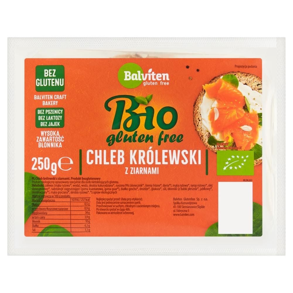 Balviten Bio Chleb królewski z ziarnami 250 g